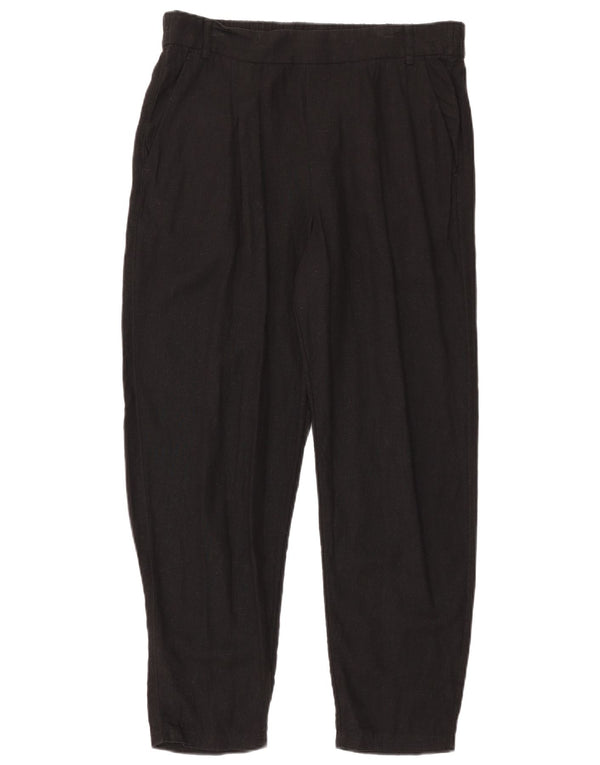 Pantaloni chino slim da donna Marks & Spencer UK 14 Large W33 L28 Lino nero