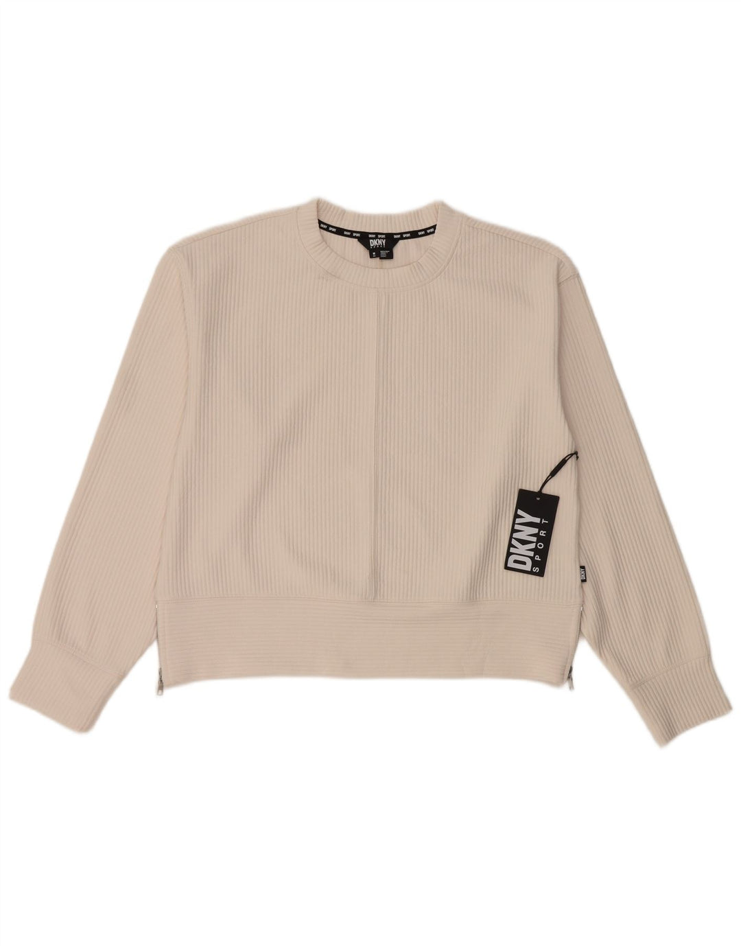 Felpa da donna Dkny Jumper UK 14 Poliestere bianco sporco medio