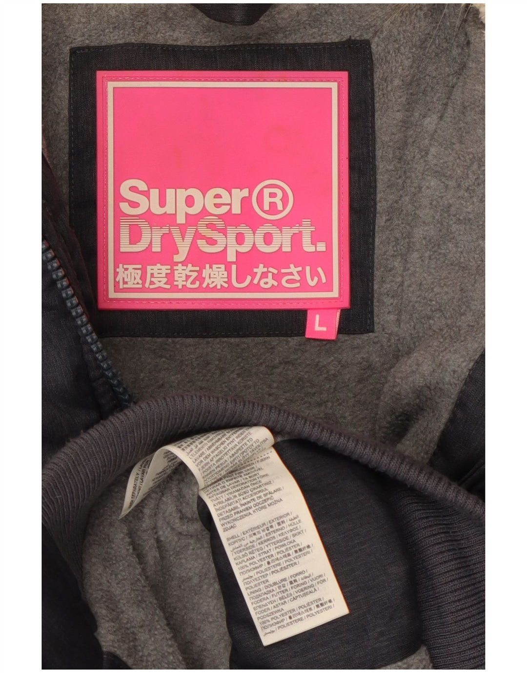 Giacca imbottita con cappuccio da donna SUPERDRY UK 14 grande poliestere blu navy