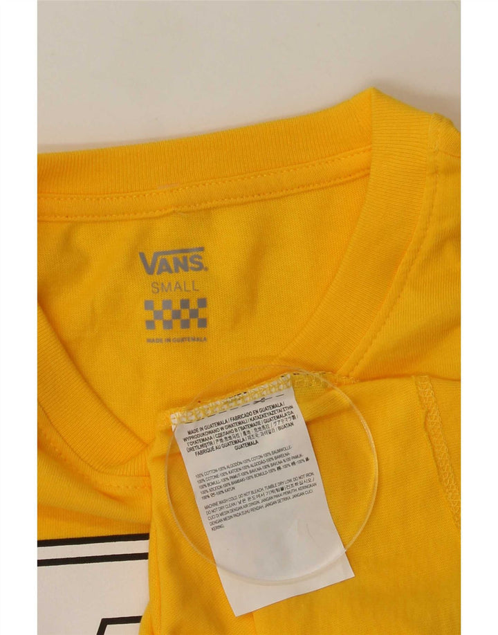 Maglietta grafica da uomo Vans a maniche lunghe piccola in cotone giallo