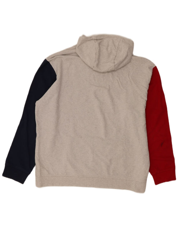 Felpa con cappuccio da uomo New Balance 2XL in cotone color block grigio