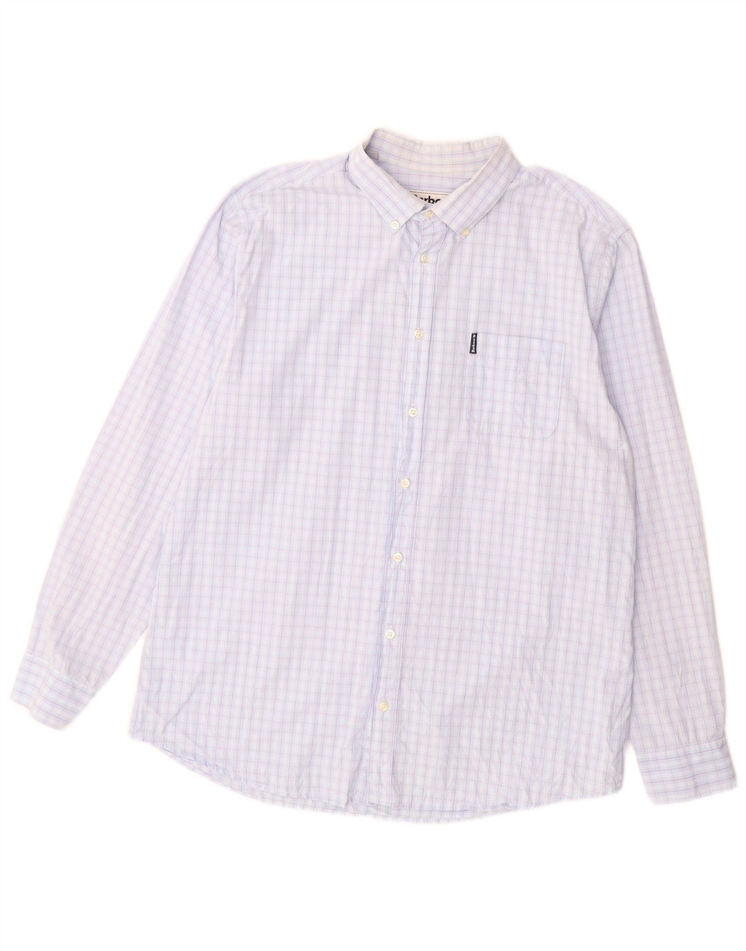 BARBOUR Camicia da uomo su misura XL in cotone a quadretti blu