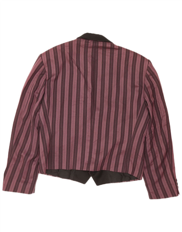 Giacca blazer doppiopetto vintage da uomo UK 40 a righe grandi viola