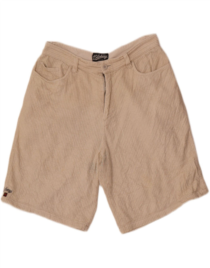 Pantaloncini di velluto a coste grafici da uomo Billabong W34 Large in cotone beige