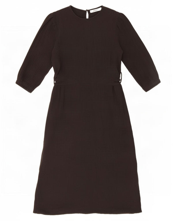 Abito lungo Zara da donna con maniche a 3/4 UK 14 grande cotone nero