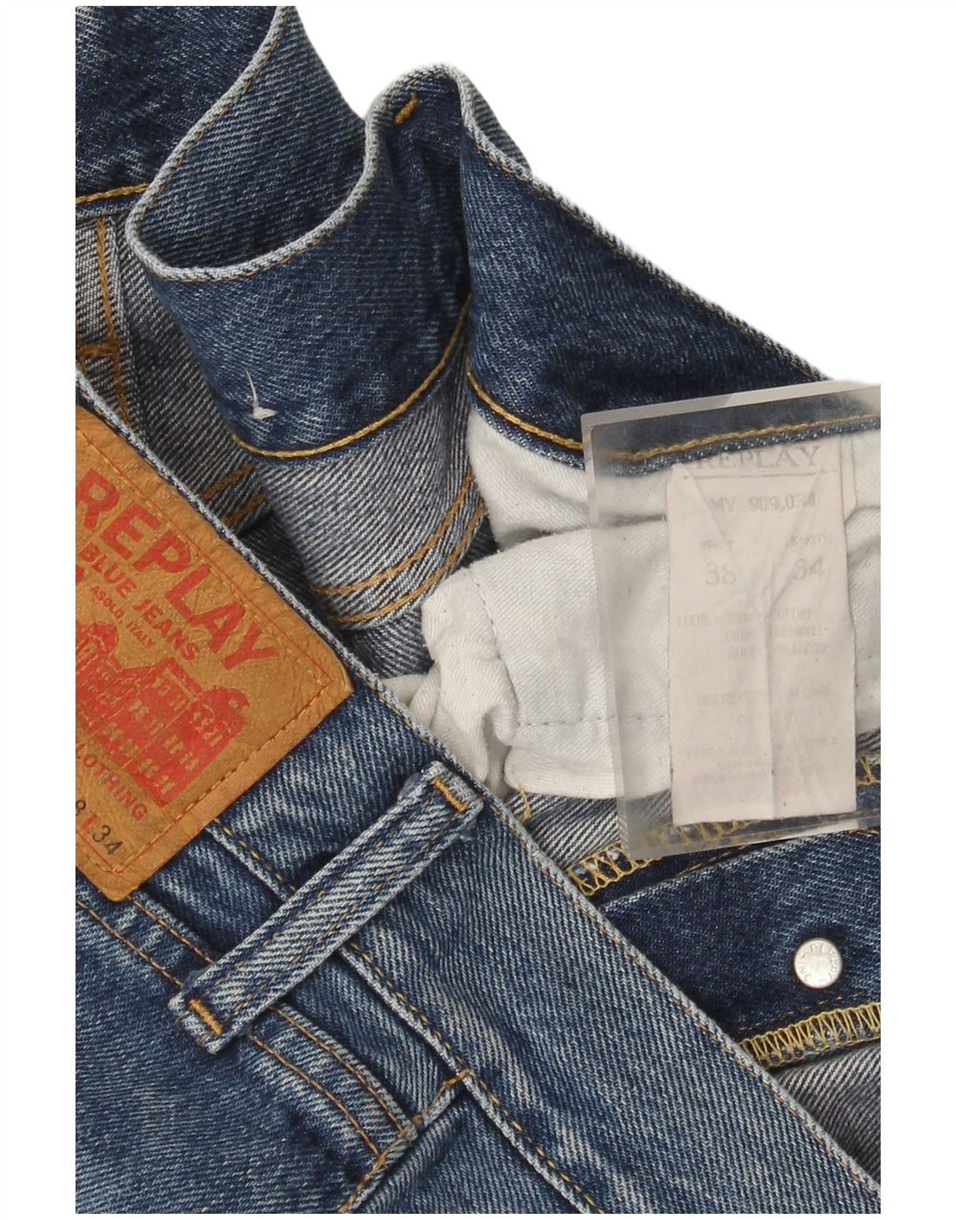 Jeans dritti da uomo Replay W38 L30 cotone blu
