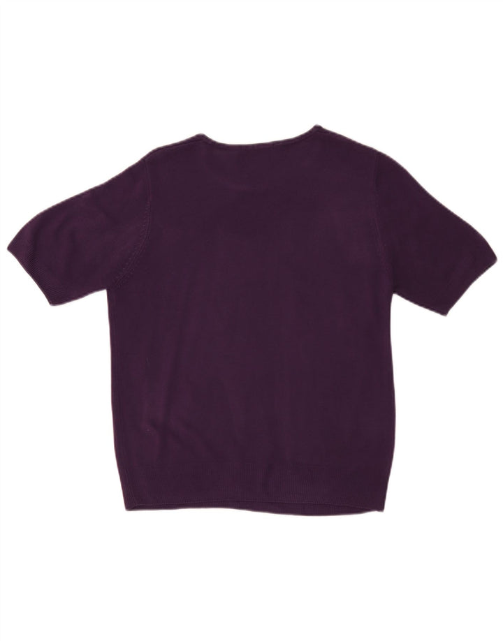 Maglione maglione con scollo a barca da donna Marks & Spencer UK 12 viola medio