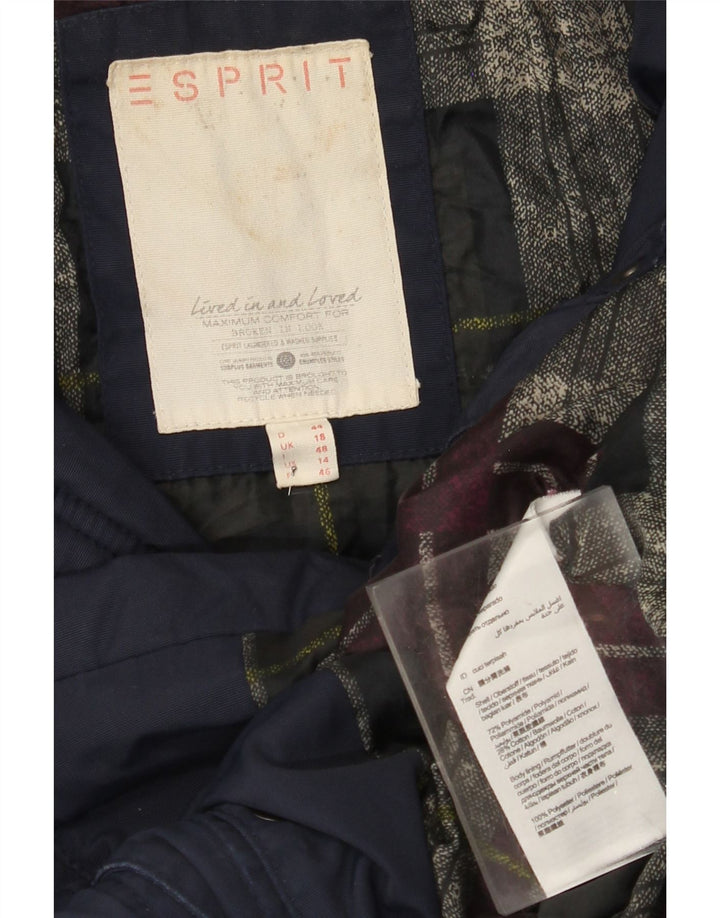 Cappotto imbottito con cappuccio da donna Esprit UK 18 XL blu navy in poliammide