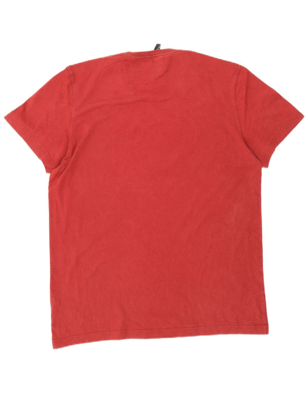 T-shirt grafica da uomo Adidas Top grande in cotone rosso