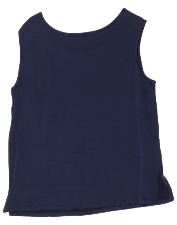 Canotta da donna Luisa Spagnoli UK 14 grande acetato blu navy