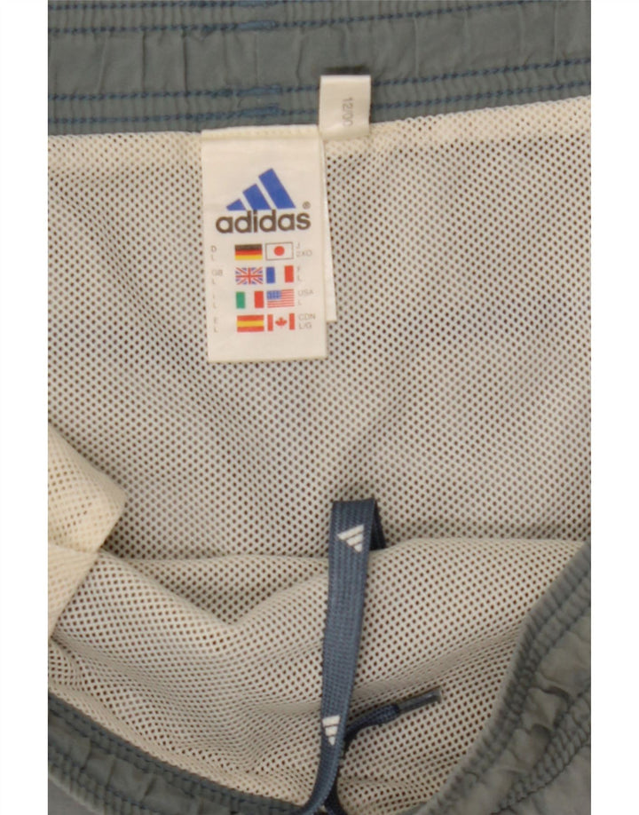 ADIDAS Mens Graphic Sport Shorts Large  Grey Colourblock Polyester Vintage Adidas and Second-Hand Adidas from Messina Hembry 