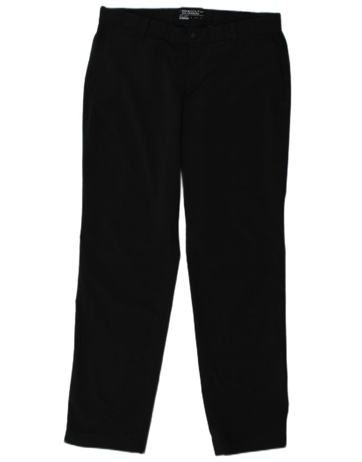 Pantaloni chino dritti NIKE Dri Fit da uomo W33 L32 poliestere nero