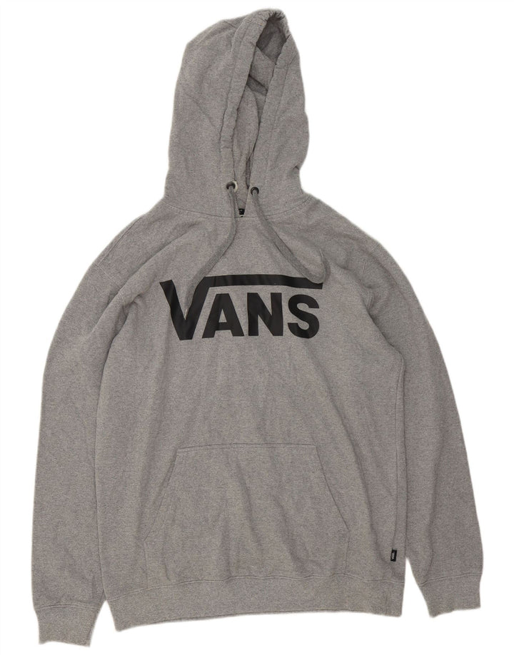 Felpa con cappuccio grafica da uomo Vans Large in cotone grigio