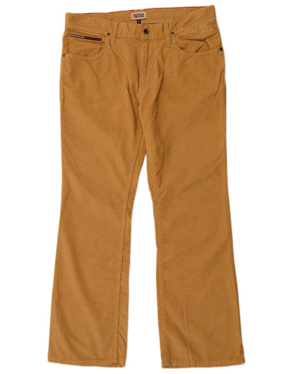 Pantaloni da uomo in velluto a coste bootcut Tommy Hilfiger W34 L30 cotone beige