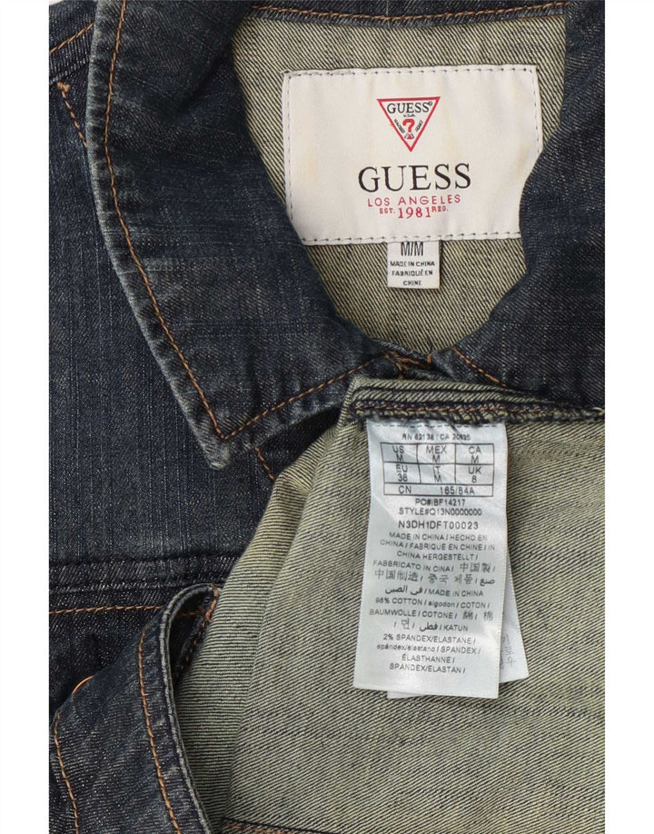 Giacca di jeans da donna Guess UK 8 Small Blu Navy Cotone