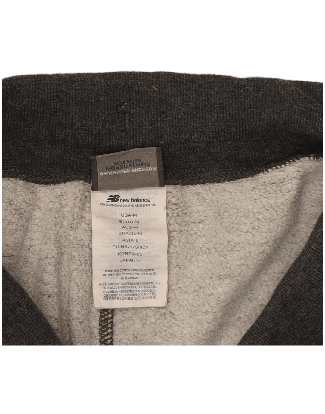 Pantaloni da tuta da uomo New Balance Joggers in cotone grigio medio