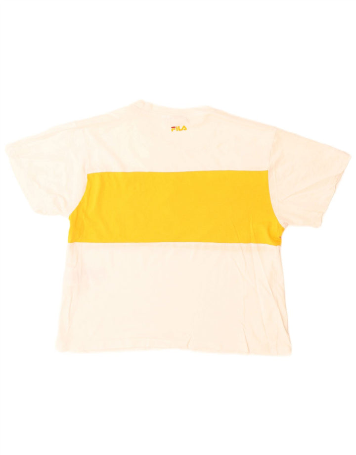 Maglietta grafica da donna Fila Top UK 14 cotone bianco medio