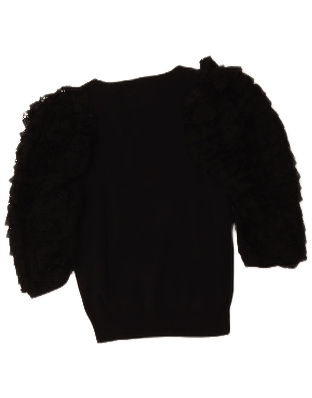 Top Zara da donna con maniche a 3/4, taglia UK 12, cotone nero medio