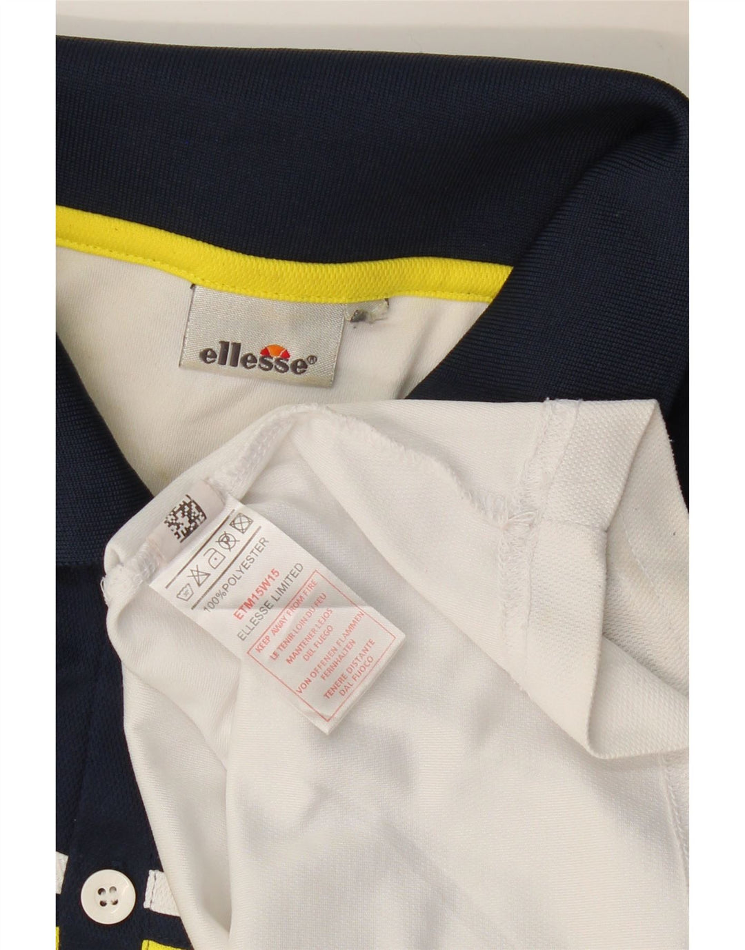 Polo da uomo ELLESSE Large in poliestere color block bianco