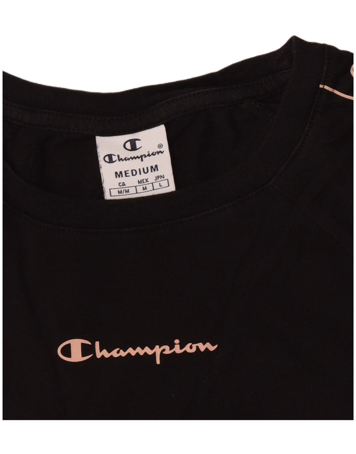 Top grafico da donna a maniche lunghe Champion UK 12 medio nero