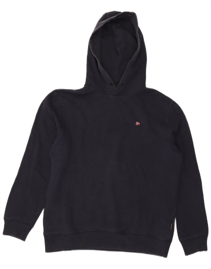 Maglione con cappuccio da uomo Napapijri medio in cotone blu navy