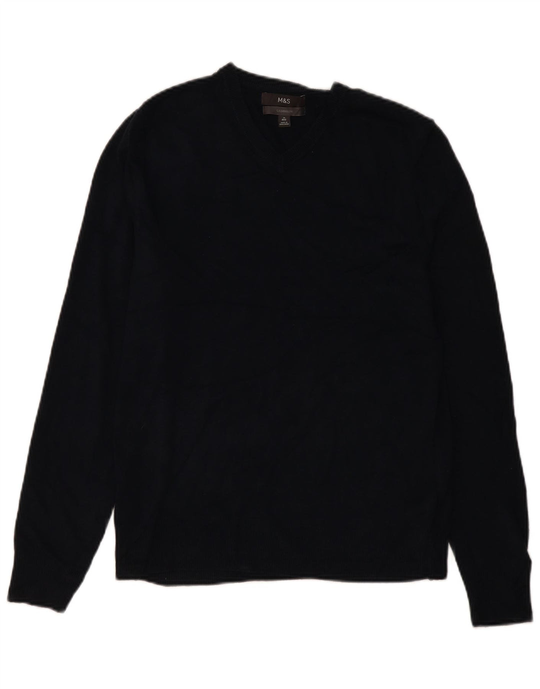 Maglione da uomo con scollo a V Marks & Spencer medio blu navy in acrilico