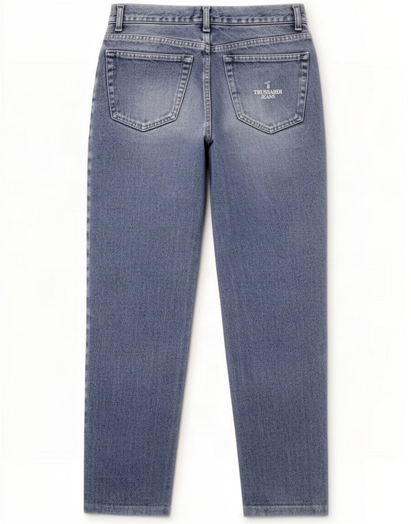 Jeans Trussardi Donna Tapered IT 46 Large W32 L30 Blu Cotone