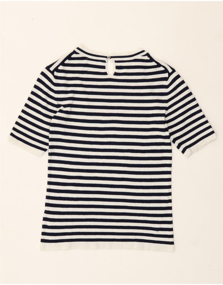 T-shirt Zara da donna Top UK 12 media blu navy a righe