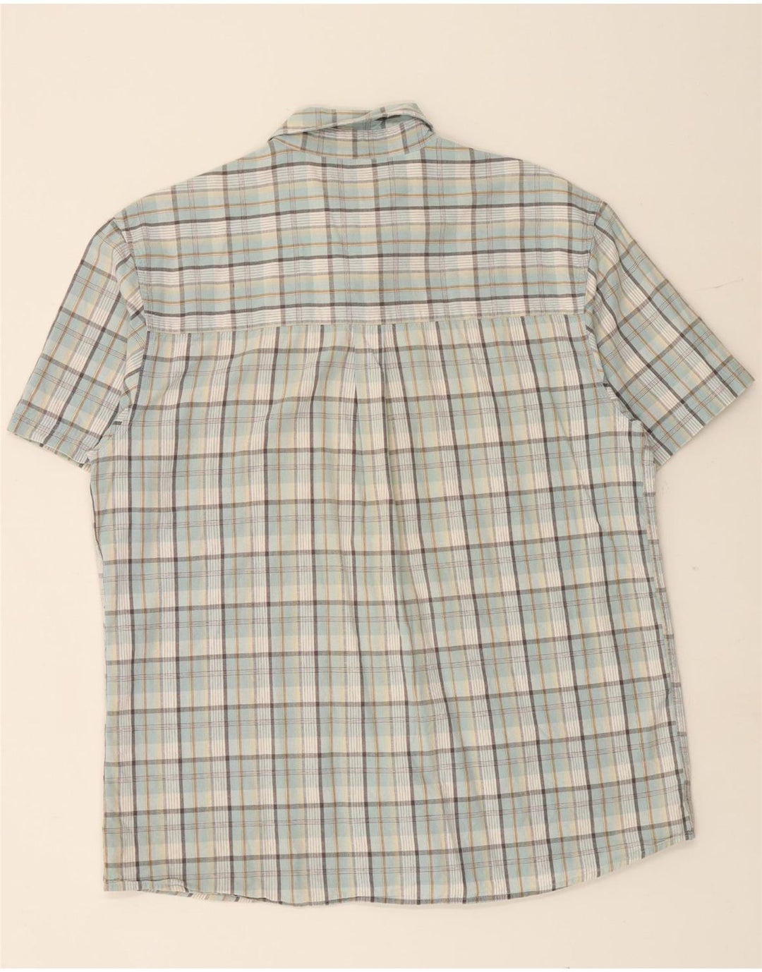 WRANGLER Camicia a maniche corte da uomo in cotone a quadri blu grandi