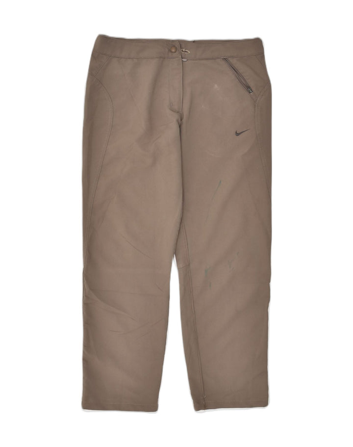NIKE Womens Dri Fit Straight Casual Trousers US 8 Medium W30 L26 Brown | Vintage Nike | Thrift | Second-Hand Nike | Used Clothing | Messina Hembry 