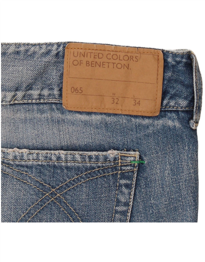 Gonna Benetton Donna Denim W32 Large Blu Cotone