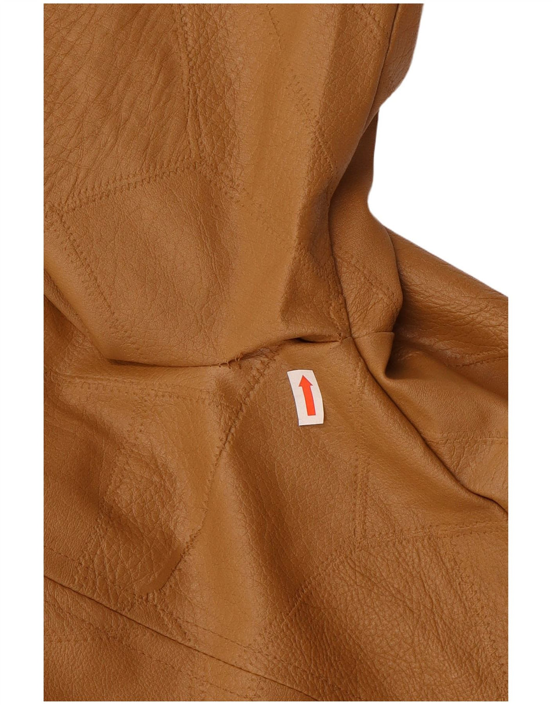 Giacca vintage da donna in ecopelle UK 14 Grande patchwork beige in polivinile