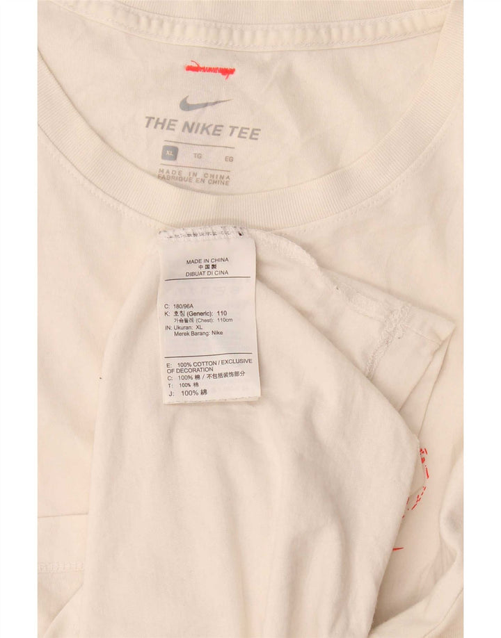 T-shirt grafica da uomo Nike Top XL in cotone bianco