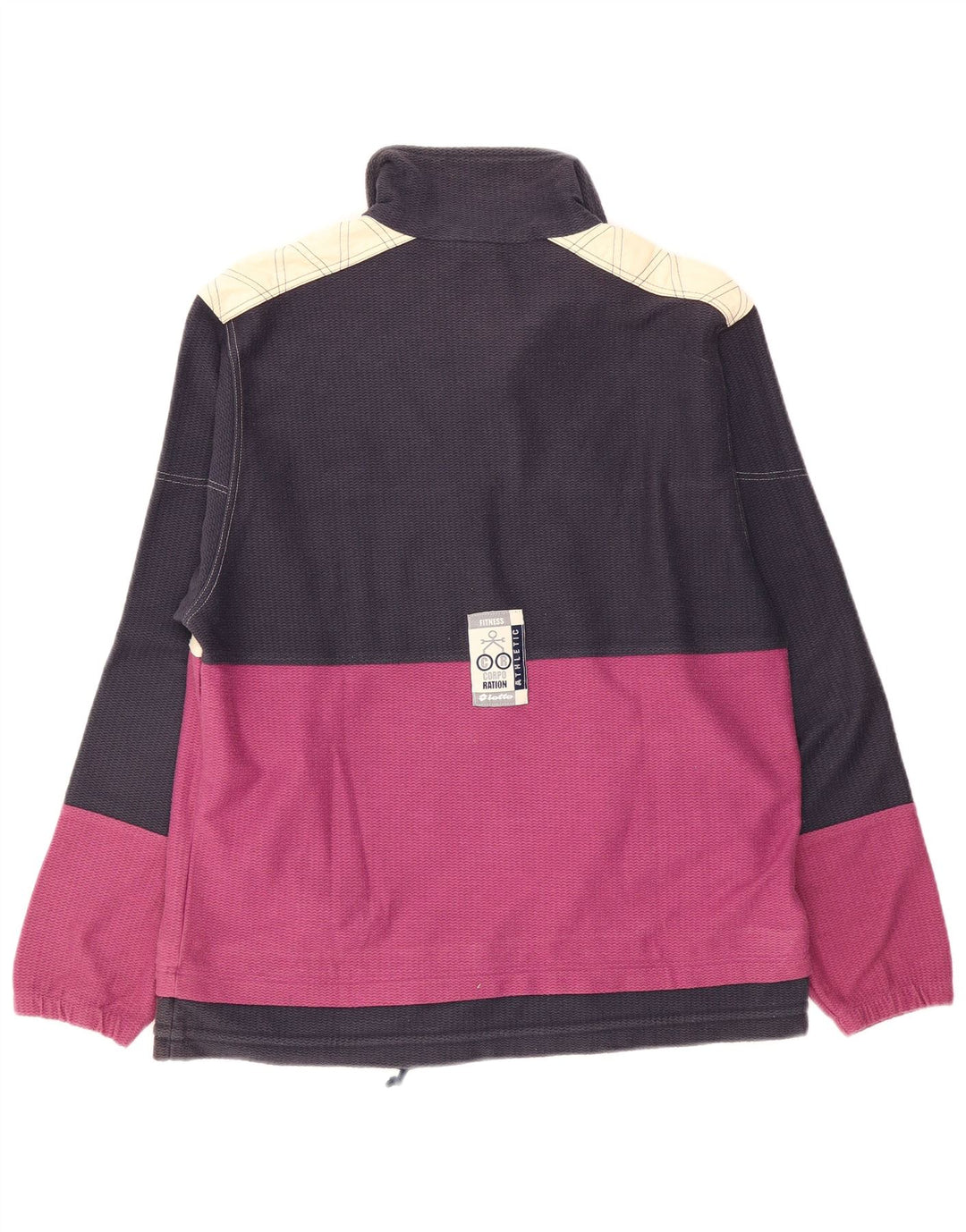Felpa da uomo con collo con zip grafica Lotto Maglione color block medio blu navy