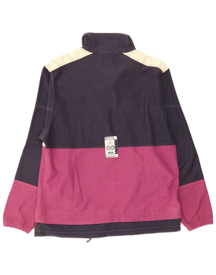 Felpa da uomo con collo con zip grafica Lotto Maglione color block medio blu navy