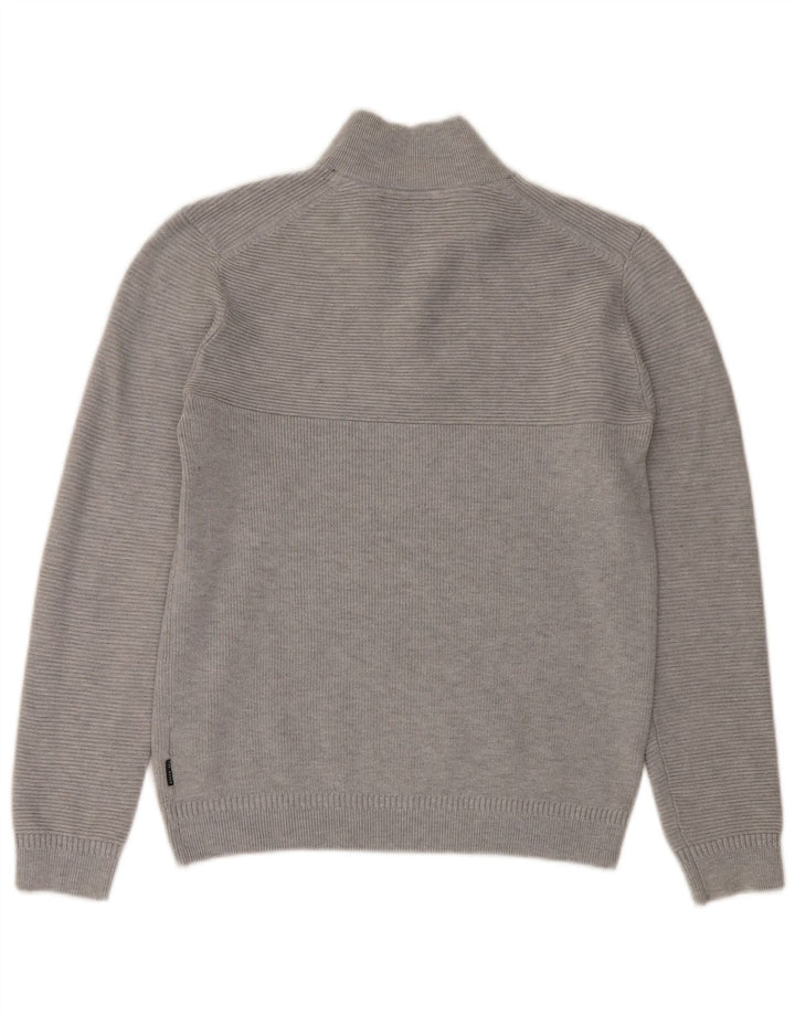 Ted Baker Maglione da uomo con zip e collo taglia 3 Poliestere grigio medio