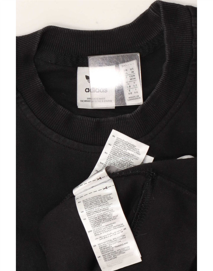 Felpa oversize da donna Adidas UK 14 grande cotone nero