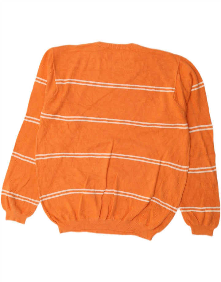 Maglione da uomo girocollo IZOD in cotone a righe grandi arancioni