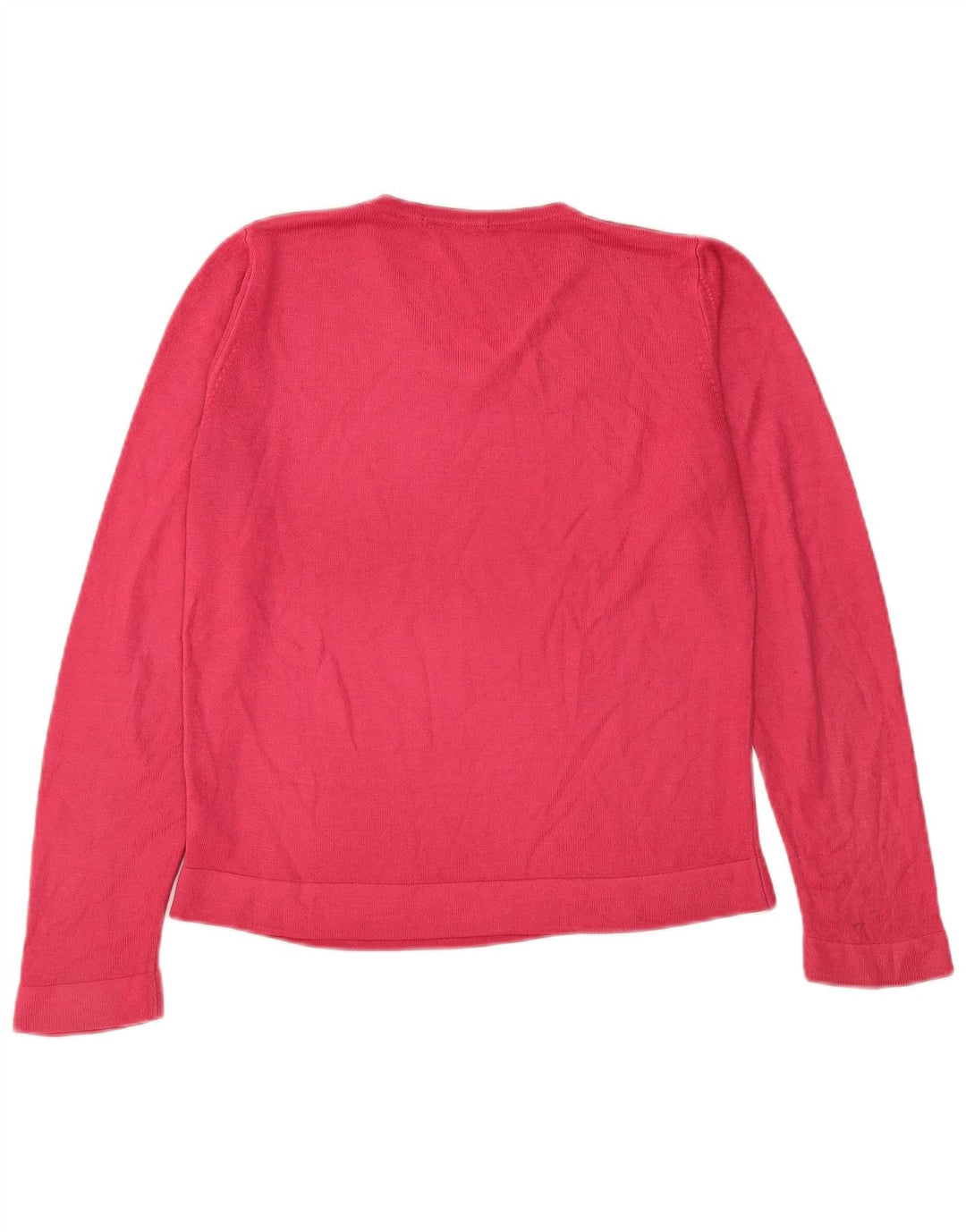 Maglione da donna con scollo a V Marks & Spencer UK 12 Acrilico rosa medio