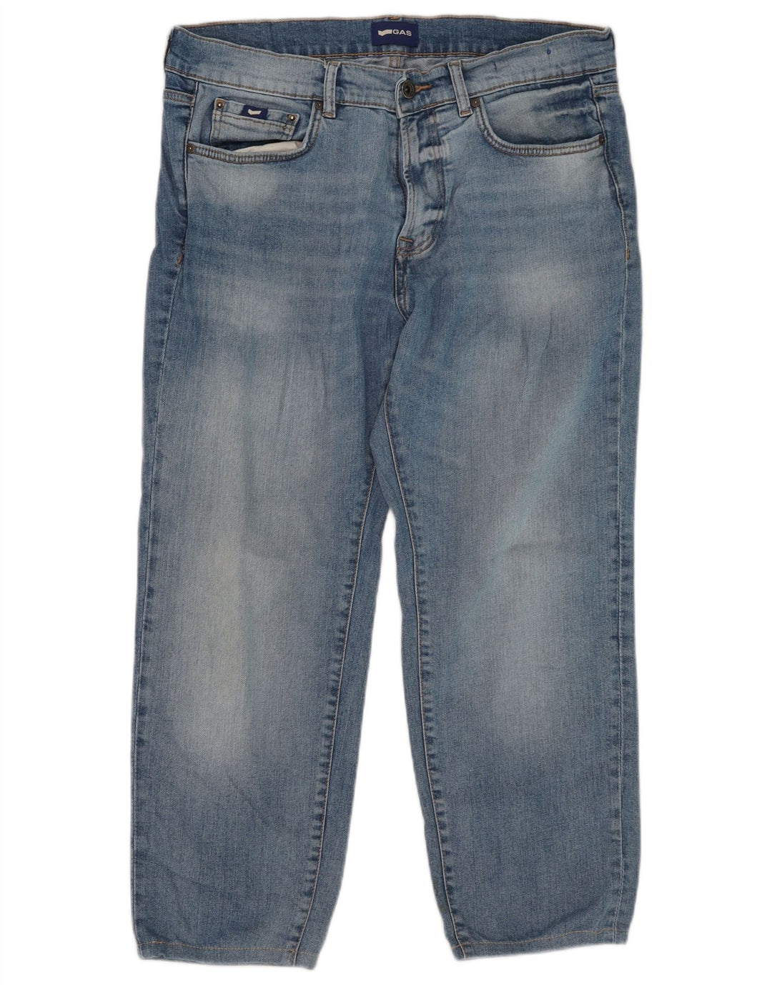 Jeans Cropped Gas Uomo W33 L26 Cotone Blu