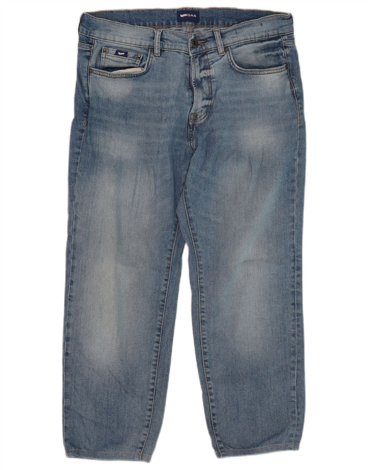 Jeans Cropped Gas Uomo W33 L26 Cotone Blu