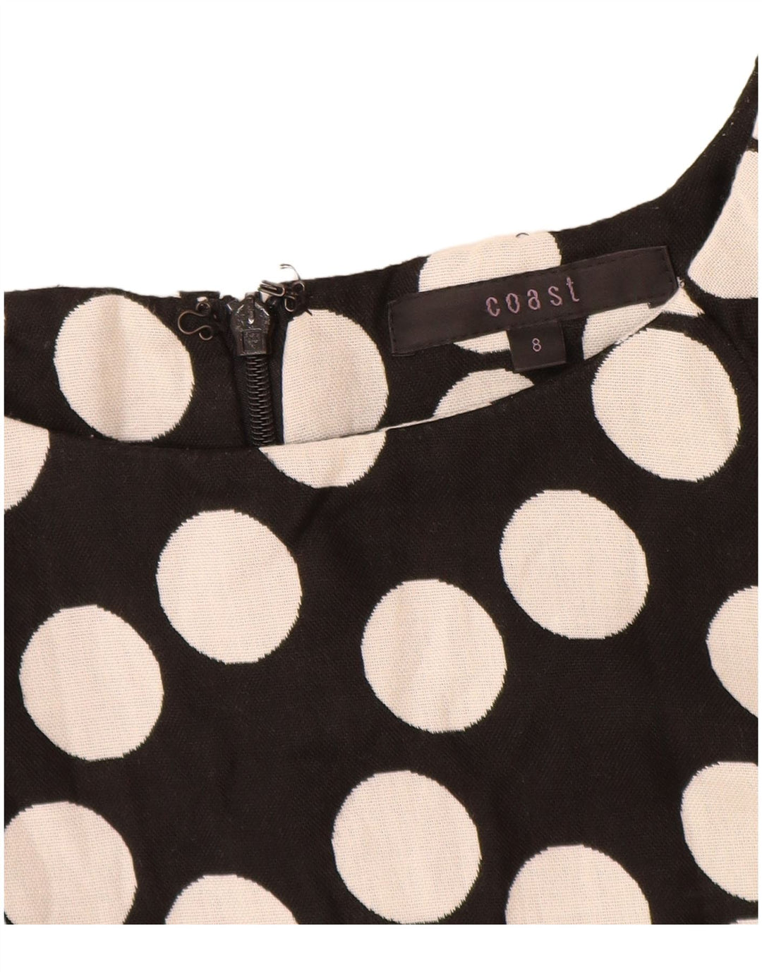 Abito tubino da donna Coast UK 8 piccolo cotone nero a pois