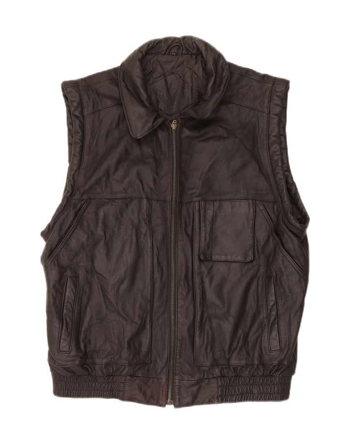 Gilet in pelle da uomo PRINCE IT 54 2XL Pelle nera