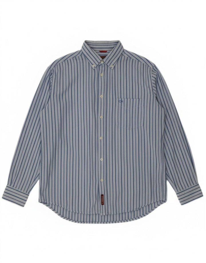 Camicia Carrera Uomo Cotone Righe Grandi Blu