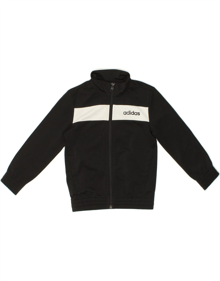 ADIDAS Boys Graphic Tracksuit Top Jacket 5-6 Years Black Polyester Vintage Adidas and Second-Hand Adidas from Messina Hembry 