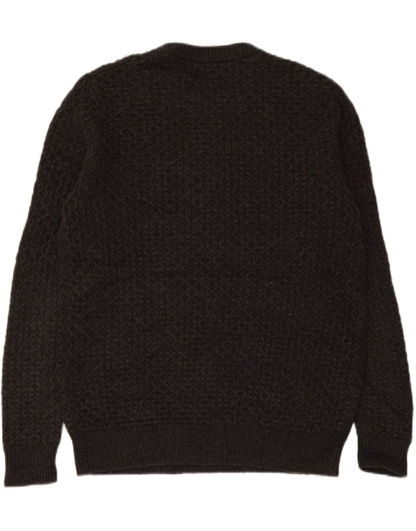 Maglione da uomo girocollo SUPERDRY in lana grigio medio