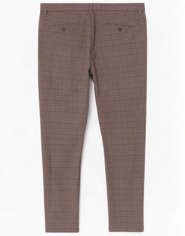 Pantaloni chino slim da uomo Zara EU 44 Large W34 L31 Poliestere a quadri grigi