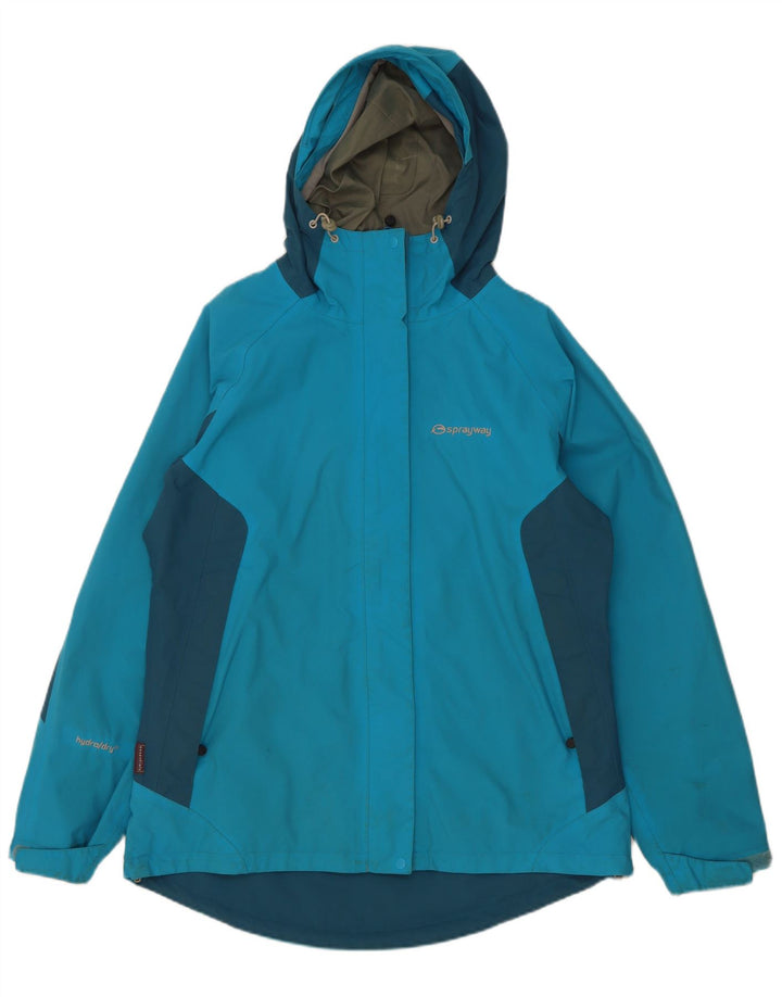 Giacca antipioggia da donna con cappuccio Sprayway UK 12 Poliammide color block blu medio