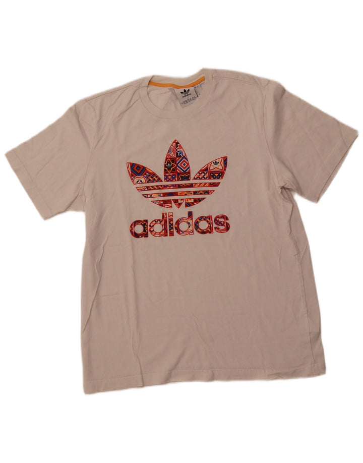 T-shirt grafica da uomo ADIDAS Top in cotone bianco sporco medio