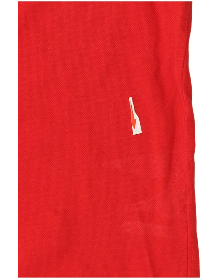 Polo da uomo Fila in cotone color block rosso medio